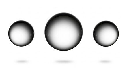 Minimal futuristic floating spheres with glowing neon reflections, holographic effects, and abstract digital designs on clean white background for modern technology concept