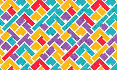 Vibrant Abstract Geometric Weave Seamless Pattern