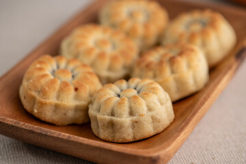 freshly baked Ma'amoul date cookies