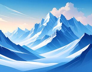 Fototapeta premium A captivating abstract snow mountains landscape