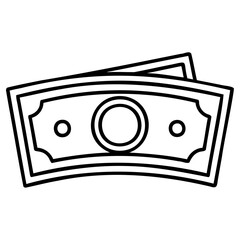 Simple line art illustration of a banknote, representing money and financial concepts