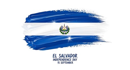 Brushstroke Flag of El Salvador, Independence Day Celebration