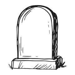 Fototapeta premium PNG Simple hand-drawn tombstone illustration.