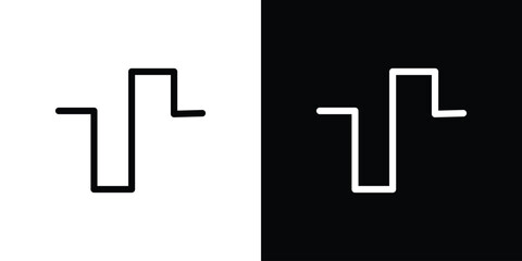 Wave square icon flat stock illustrations set