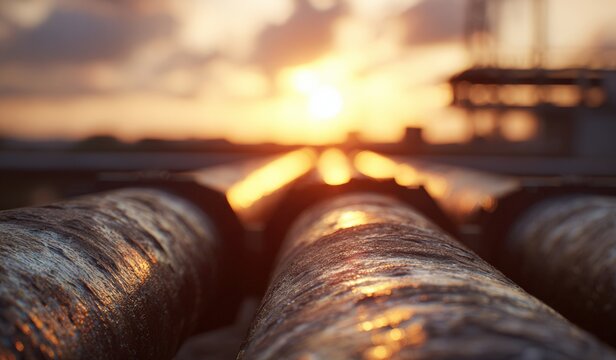 Industrial pipes at sunset (1)