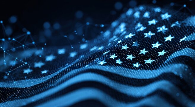 Abstract digital depiction of an American flag