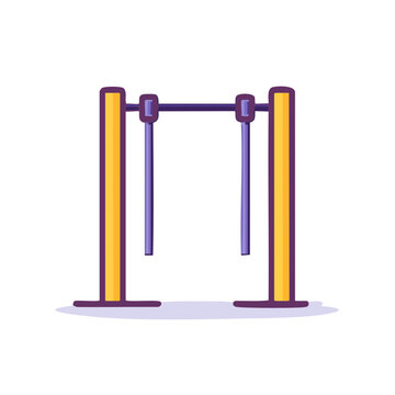 Parallel bars fitness equipment simple vector illustration.