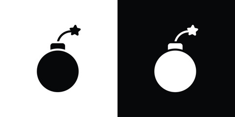 Bomb icon flat stock illustrations set © Zrobac