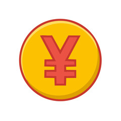 Obraz premium Japanese Yen Symbol on Gold Coin Icon. Financial Symbol. Currency. Finance concept.