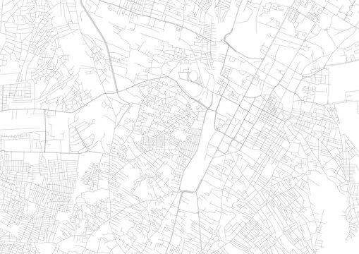 Vector city map of Quetta showing detailed highways and urban layout in zoomed view with city streets and infrastructure.
