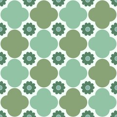 Floral Geometric Pattern in Green – Seamless Decorative Design