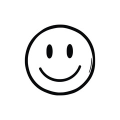 Hand Drawn Smiling Face Doodle Vector Icon