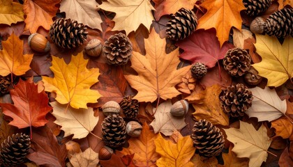 Fototapeta premium autumn leaves with water drops