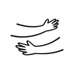 Obraz premium Cute Hug Hands Doodle Outline Vector Icon