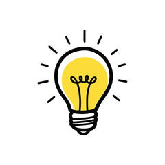 Hand-Drawn Light Bulb Idea Doodle Vector