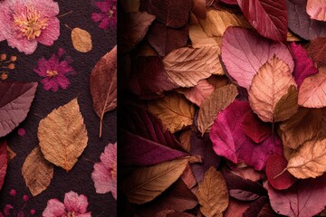 Autumnal floral and leaf patterns