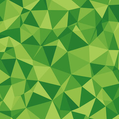 Geometric background featuring shades of green triangles and polygons