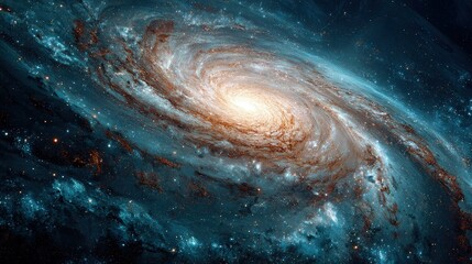 Spiral Galaxy In Deep Space