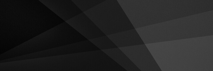 Obraz premium Black white dark gray abstract background. Geometric pattern shape. Line triangle polygon angle 3d. Gradient. Shadow. Matte. Rough grain grungy. Design. Template. Presentation. Wide banner. Panoramic.