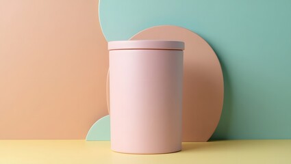 Commercial Ads: Blank Drink Packaging with Aesthetic Colorful Background