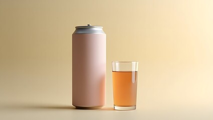 Commercial Ads: Blank Drink Packaging with Aesthetic Colorful Background
