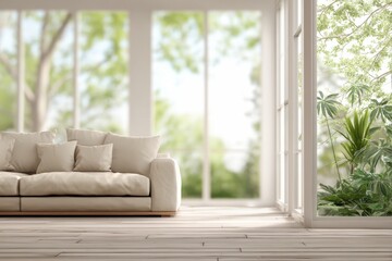 Modern living room with panoramic view