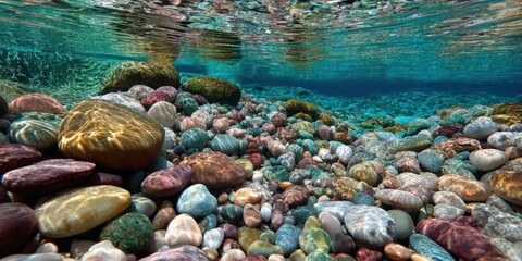Vibrant underwater riverbed