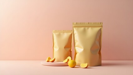 Commercial Ads: Blank Food Packaging with Aesthetic Color Background