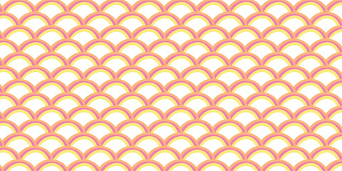 Colorful Pastel Scallop Seamless Pattern