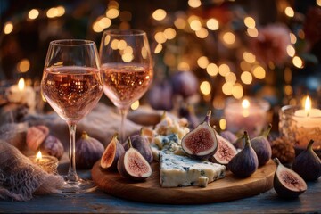 Romantic Wine and Cheese Platter