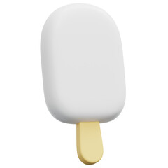 3D Vanilla Popsicle Ice Cream Icon
