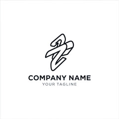 A minimalist black and white logo featuring stylized letters 'ZZ' above the text 'COMPANY NAME' and 'YOUR TAGLINE'.