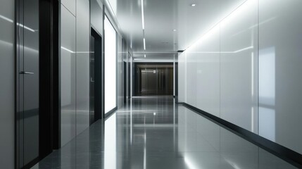 Fototapeta premium Explore Minimalist Corridor, modern Interior Architecture and Clean Aesthetics