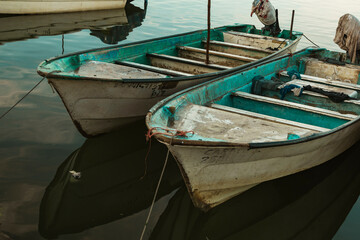 old fishing boats closeup