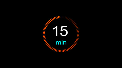 Abstract clock icon illustration. arrow Clock icon Digital and analog clock 15 minutes isolated on black background. and creating a stunning illustration.4k illustration	