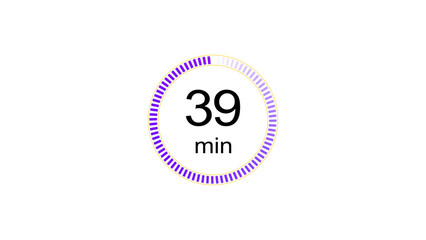 Abstract clock icon illustration. arrow Clock icon Digital and analog clock 39 minutes isolated on black background. and creating a stunning illustration.4k illustration	