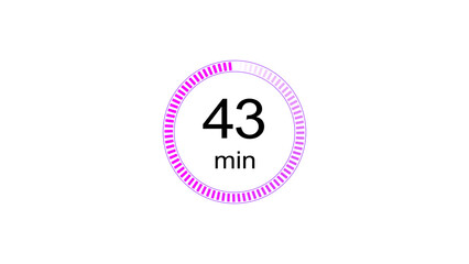 Abstract clock icon illustration. arrow Clock icon Digital and analog clock 43 minutes isolated on black background. and creating a stunning illustration.4k illustration