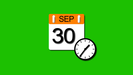 September 2025 year 30 date calendar illustration, on a white background.	