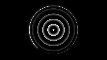 cyan color Technology Radio waves screen illustration . Communications Tower Icon illustration .Technology Radio wave signal icon on a black background.	