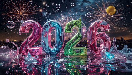 Surreal Liquid Glass New Year 2026