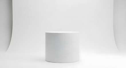 isolated white round podium