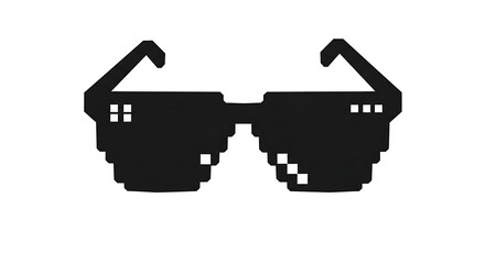 funny memes pixelated sunglasses retro style graphic design