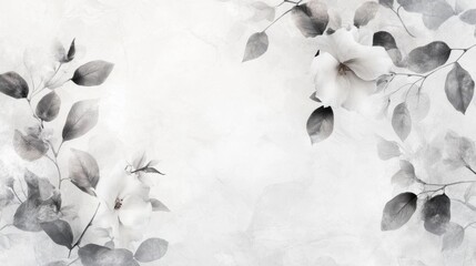 Blooms Flourish, Floral Harmony in Monochrome with Botanical Artistry.