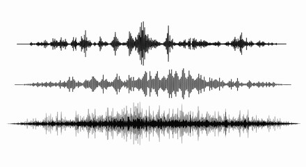 Sound wave audio frequency vector illustration icon set