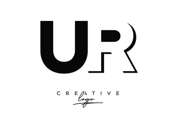 Obraz premium UR Creative Minimalist Negative Space Latter Logo with Modern Monogram for Branding and Business Lettermark Logo with Initial Letters Logo Design for Branding.
