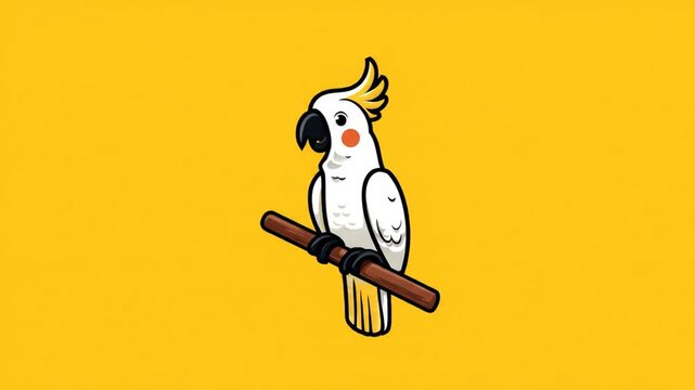 Cute cartoon cockatoo illustration