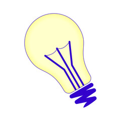 The light bulb icon with a transparent background symbolizes a brilliant new idea.