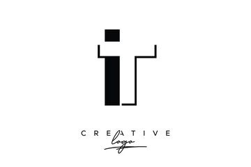 IT Creative Minimalist Negative Space Latter Logo with Modern Monogram for Branding and Business Lettermark Logo with Initial Letters Logo Design for Branding.