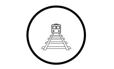 踏切注意を示す線画アイコン