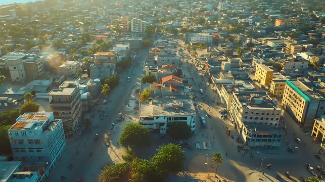 Panoramic view of somalia capital buildings high resolution picture